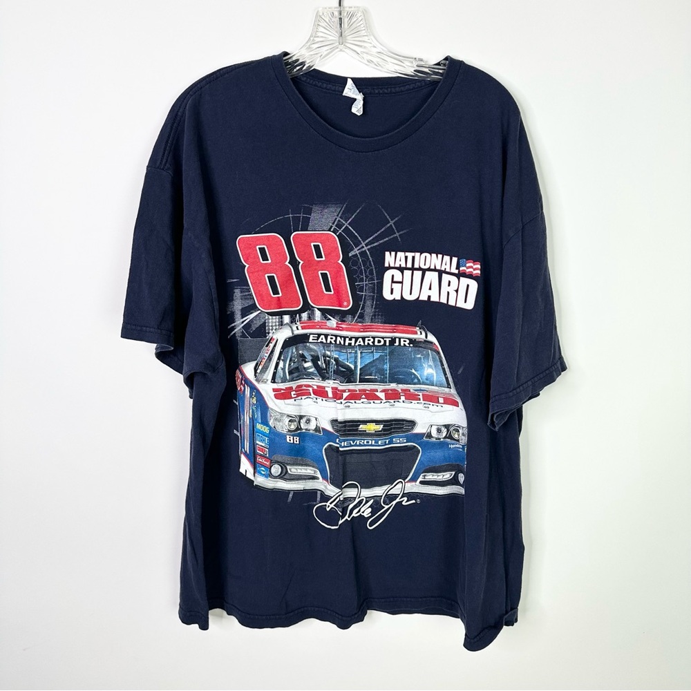 Y2K Dale Earnhardt Jr NASCAR T Shirt 2XL Blue Graphic Print Cars Racing